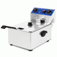 VERTES Friteuse Electrique Professionnelle 10L (3000W, 230V, Principe de la Zone Froide, Température 50-250°C, Panier à Friture, Fonction Reset) -