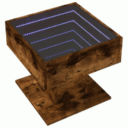 VidaXL Table basse avec LED chêne fumé 50x50x45 cm bois d'ingénierie Modèle Opaline Plus - 847529