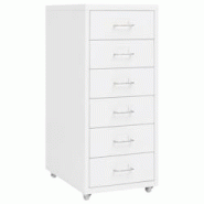 Décoshop26 - Caissons à tiroirs meuble de bureau sur roulettes 6 tiroirs 28 x 41 x 69 cm en métal blanc DEC024568 - blanc 3000254777670 Décoshop26 - Caissons à tiroirs meuble de bureau sur roulettes 6 tiroirs 28 x 41 x 69 cm en métal blanc DEC024568 - blanc 3000254777670