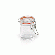 ECOLOMIQUE - 12 Pcs - Mini bocal en verre avec joint silicone rouge 45 ml Diam: 4,5 cm 4,2 x 4,4 x 6 cm - ECO210BOKA45 - transparent verre ECO210BOKA4