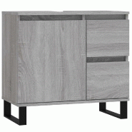 Helloshop26 - Armoire de bain design industriel rangement 65 x 33 x 60 cm en bois d'ingénierie sonoma gris 02_0049048 - gris Bois massif 3000235621671