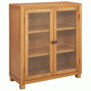 Helloshop26 - Armoire rectangulaire moderne rangement flexible 80 x 35 x 95 cm en bois d'ingénierie marron 02_0058220 - marron verre 3000240467189