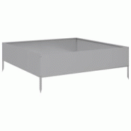 Helloshop26 - Jardinière bac lit surélevé plantes fleurs terrasse jardin de jardin 100 x 100 x 33,5 cm acier inoxydable Argent 02_0039285 - 3000218 Helloshop26 - Jardinière bac lit surélevé plantes fleurs terrasse jardin de jardin 100 x 100 x 33,5 cm acier inoxydable Argent 02_0039285 - 3000218