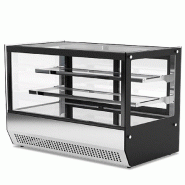 KLIMAITALIA Vitrine à snacks inox avec ptes coulissantes. Étagères en verre trempé. LED. Thermo num. T° 0°C/+18°C. Mod. DLX90 - 1211