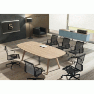 Table de réunion Rail en bois- Bralco. - Non, 240, Chêne gris_0