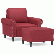 VidaXL Fauteuil avec repose-pied Rouge bordeaux 60 cm Similicuir Modèle Orion Master Signature - 3201203