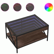 VidaXL Table basse avec LED infini chêne marron 70x50x38 cm Modèle Atlas Prestige - 847706