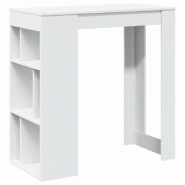 VidaXL Table de bar avec étagères blanc bois d'ingénierie Modèle Boréal Vent Plus - 854355