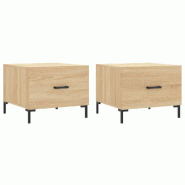 VidaXL Tables basses 2 pcs chêne sonoma 50x50x40 cm bois d'ingénierie Modèle Aero Panorama Horizon - 829403