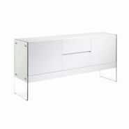 AC ANGEL CERDA Angel Cerdá Buffet en bois blanc et verre trempé 3063C 180 x 45 x 85 - blanc Bois manufacturé 8435631003403 AC ANGEL CERDA Angel Cerdá Buffet en bois blanc et verre trempé 3063C 180 x 45 x 85 - blanc Bois manufacturé 8435631003403