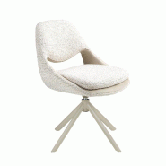 Angel Cerdá Chaise pivotante en tissu blanc cassé et crème 4246C2 54 x 66 x 85 - blanc textile 8435631045335