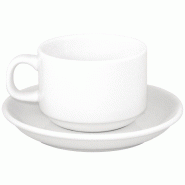 Boîte de 24 soucoupes à cappuccino 145 mm - Porcelaine blanche - Athena Hotelware Boîte de 24 soucoupes à cappuccino 145 mm - Porcelaine blanche - Athena Hotelware