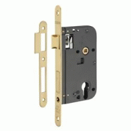 Boitier de serrure encastrable à cylindre pour porte d'entrée, axe 60mm, bouts ronds, laiton poli verni - THIRARD - doré 3150260193060 Boitier de serrure encastrable à cylindre pour porte d'entrée, axe 60mm, bouts ronds, laiton poli verni - THIRARD - doré 3150260193060