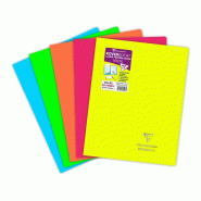 Clairefontaine Lot de 10 Cahier Kover Book Néon 24x32, 96p./48 feuilles 90 g/m² piquées, couv. Fluo assorties (5), Séyès - 3037929814231