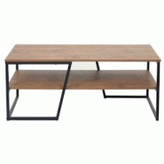 Décoshop26 - Table basse table d'appoint 46x110x60 cm en métal aspect chêne sauvage 04_0008422 - 3000262556359 Décoshop26 - Table basse table d'appoint 46x110x60 cm en métal aspect chêne sauvage 04_0008422 - 3000262556359