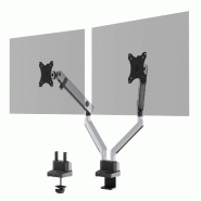 Durable Support de moniteur Select Plus avec bras pour 2 moniteurs, fixation sur table, 1 pièce, art. No. No. 509723 - argenté métal 509723