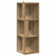 Helloshop26 - Armoire d'angle classique bois d'ingénierie 33 x 33 x 100 cm rangement compact salon en bois chêne artisanal 02_0050929 - Bois massif