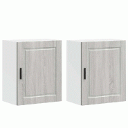 Helloshop26 - Lot de 2 armoires murales de cuisine design moderne rangement mural 50 x 31 x 60 cm en bois d'ingénierie gris 02_0050355 - gris Bois ma