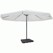 Helloshop26 - Parasol grand d'extérieur diamètre 5 m en aluminium avec base mobile blanc 02_0008145 - blanc aluminium 3000435847765