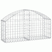 Panier de gabions clôture cage mur de soutènement arqué 100 x 30 x 40/60 cm fer galvanisé Argent 02_0039957 - métal 3000218881467