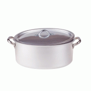 Pentole Agnelli casserole ovale couvercle aluminium professionnel 40 cm - 8007441015121