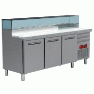Table frigo pizzeria, 3 portes en 600x400, 3 tiroirs neutres en 600... - PMR-MAXIPIZZA/R2