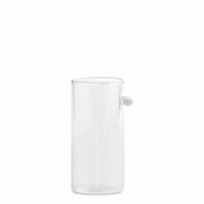 Zafferano Oyster Lot De 4 Gobelets Hauts En Verre Borosilicaté Soufflé À La Main Avec Perle Blanche, Design Moderne Raffiné, Transparent (142) - t