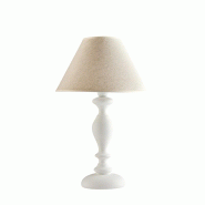 Bonetti Illumina Cascina Lampe Shabby en bois blanc 1 lumière avec abat-jour dm.35 H.57 d.35 BL265-LM-BCO - blanc 8050713217778