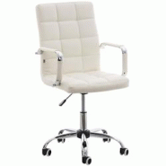 CLP Fauteuil de bureau Deli V2 similicuir Blanc - blanc polyester 191058702 CLP Fauteuil de bureau Deli V2 similicuir Blanc - blanc polyester 191058702