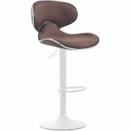 CLP Tabouret de bar Las Vegas V2 en tissu avec pied en métal Marron/Blanc - marron textile 315469 CLP Tabouret de bar Las Vegas V2 en tissu avec pied en métal Marron/Blanc - marron textile 315469