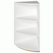 Comptoir angle arrondi 60 degrés - P60xH93,8cm - mélaminé blanc - 2 tablettes