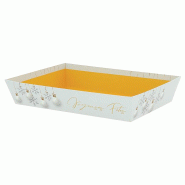 Corbeille carton rectangle Noel Blanc 26x20 - Corbeille carton rectangle Noel Blanc 26x20 -