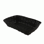Corbeille polypro tressé rectangle "Dordogne" noir 38x28x8cm - par 20