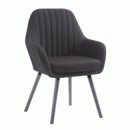 Décoshop26 - Chaise de salle à manger fauteuil de chambre coiffeuse en tissu noir piètement en bois gris 10_0002243 - gris 3000250920483 Décoshop26 - Chaise de salle à manger fauteuil de chambre coiffeuse en tissu noir piètement en bois gris 10_0002243 - gris 3000250920483