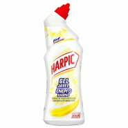 Harpic Gel Javel - 750 ml - Éclat et Blancheur Citron Pamplemousse - Nettoyant WC au Bicarbonate de Soude