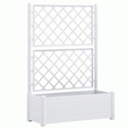 Helloshop26 - Jardinière avec treillis 100 x 43 x 142 cm jardin plantes fleurs PP blanc 02_0000809 - 3000071421534 Helloshop26 - Jardinière avec treillis 100 x 43 x 142 cm jardin plantes fleurs PP blanc 02_0000809 - 3000071421534