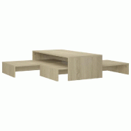 Helloshop26 - Set de tables basses gigognes sonoma bois d'ingénierie marron 02_0044671 - marron Bois massif 3000220291551