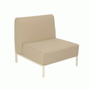 Oviala Business Chauffeuse pour salon pour jardin modulable en tissu beige Oviala 72 x 80 x 78 cm - beige polyester 114802