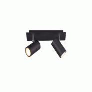 Plafonnier/applique Led 2 lampes culot GU10 noir - Trio - Marley II - 4017807408638