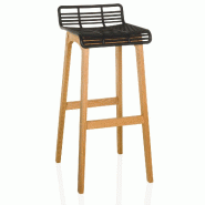 Tabouret de bar / tabouret de comptoir LONSO W chêne / plastique noir hjh OFFICE - noir plastique 729462 Tabouret de bar / tabouret de comptoir LONSO W chêne / plastique noir hjh OFFICE - noir plastique 729462