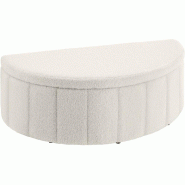TecTake GmbH tectake Banquette rembourrée Moon avec grand espace de rangement, capacité de charge de 150 kg  Bouclé Crème - Bois manufacturé 406311
