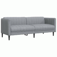 VidaXL Canapé à 3 places gris clair tissu Modèle Pervélis - 372613