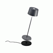 Zafferano Lampe De Table Led Olivia Pro Gris Foncé, Rechargeable Et Dimmable - gris 8052536910089