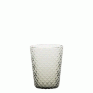 Zafferano Lot de 6 Gobelets Collection Isolano en verre soufflé artisanal fait main couleur grise avec texture effet diamant de haute qualité - gris