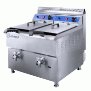 Arsent – Friteuse à gaz avec robinet de vidange de 17 + 17 litres, dimensions 680 × 670 × 650 mm, équipée d’un thermostat EGO. - inox GFC29F