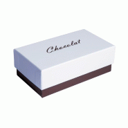 Boîte chocolat à couvercle intérieur or - Blanc/Chocolat - 14.5x8x5cm - par 10