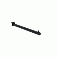 Bras droit L37,7cm noir satiné - pour barre de charge ovale 30x15mm en acier