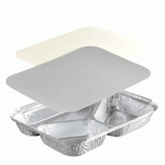 COMBO Pro NOVATRAY CLASSIC - 3 Compartiments (220+160+380ml) - Alu +Couvercle Carton (H: 30+1=31mm) - KPCC760