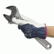 Delta plus lot 12 paires de gants cuir pleine fleur d'agneau dos coton jersey serrage élastique taille 10