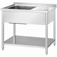 Évier Gredil avec fond 1200x700x850 mm, un bac à gauche, avec rebord, à monter soi-même - DST12772LA